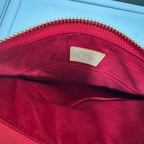 Fashion  Monogram Clutch with Red Accent - Picture 3 of 4